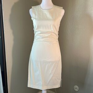 Elegant Cream Sleeveless Dress